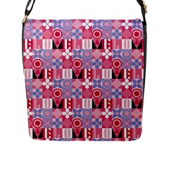 Scandinavian Abstract Pattern Flap Closure Messenger Bag (l)