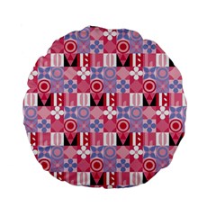 Scandinavian Abstract Pattern Standard 15  Premium Flano Round Cushions