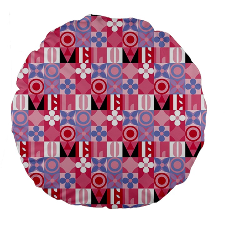 Scandinavian Abstract Pattern Large 18  Premium Flano Round Cushions