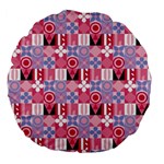 Scandinavian Abstract Pattern Large 18  Premium Flano Round Cushions Back