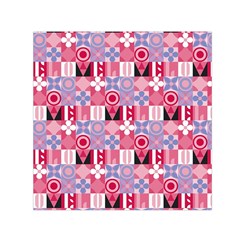 Scandinavian Abstract Pattern Square Satin Scarf (30  X 30 )