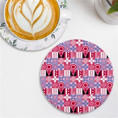 Scandinavian Abstract Pattern Uv Print Round Tile Coaster