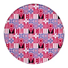 Scandinavian Abstract Pattern Round Glass Fridge Magnet (4 Pack)