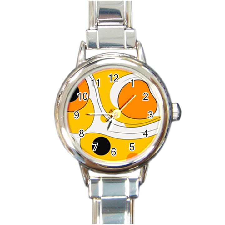 Abstract Pattern Round Italian Charm Watch