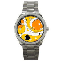 Abstract Pattern Sport Metal Watch