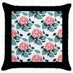 Flowers Hydrangeas Throw Pillow Case (black) by Maspions