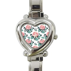 Flowers Hydrangeas Heart Italian Charm Watch