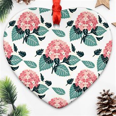 Flowers Hydrangeas Heart Ornament (two Sides)