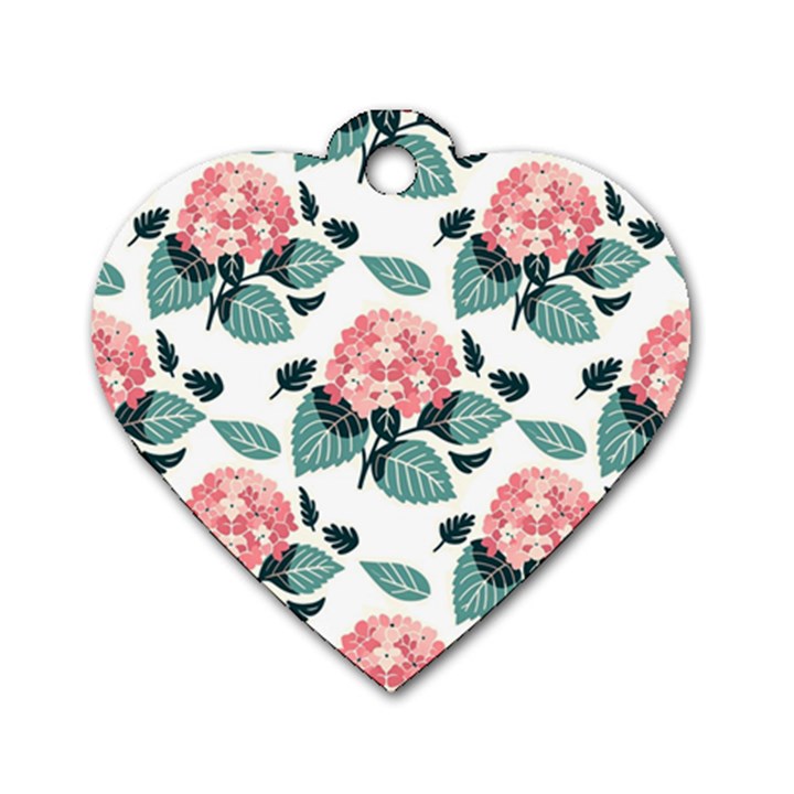 Flowers Hydrangeas Dog Tag Heart (Two Sides)