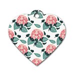 Flowers Hydrangeas Dog Tag Heart (Two Sides) Back