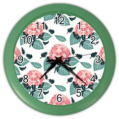 Flowers Hydrangeas Color Wall Clock by Maspions