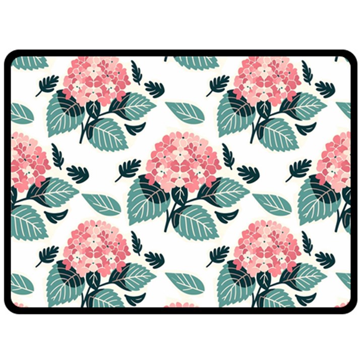 Flowers Hydrangeas Fleece Blanket (Large)