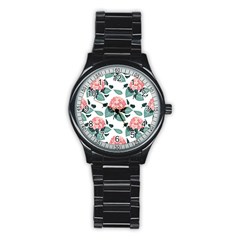 Flowers Hydrangeas Stainless Steel Round Watch by Maspions