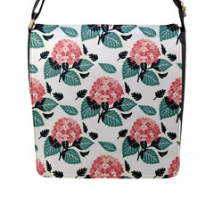 Flowers Hydrangeas Flap Closure Messenger Bag (l)