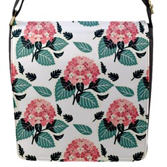 Flowers Hydrangeas Flap Closure Messenger Bag (s)