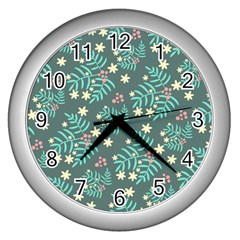 Illustration Pattern Seamless Wall Clock (Silver)