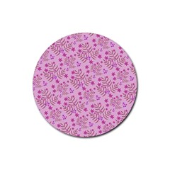 Illustration Pattern Seamless Rubber Round Coaster (4 Pack)