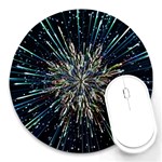 Ice Crystal Background Shape Frost Round Mousepad Front