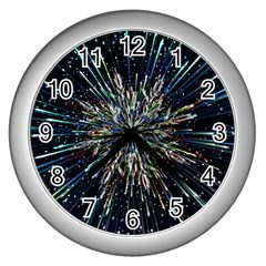 Ice Crystal Background Shape Frost Wall Clock (silver) by Maspions