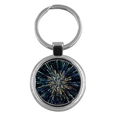 Ice Crystal Background Shape Frost Key Chain (round) by Maspions