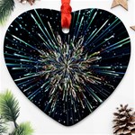 Ice Crystal Background Shape Frost Heart Ornament (Two Sides) Front