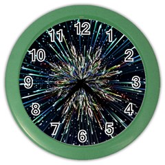 Ice Crystal Background Shape Frost Color Wall Clock by Maspions