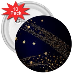 Starsstar Glitter 3  Buttons (10 Pack) 