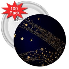 Starsstar Glitter 3  Buttons (100 Pack) 