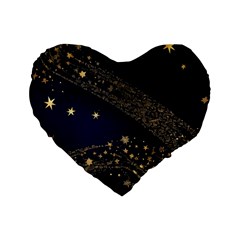 Starsstar Glitter Standard 16  Premium Flano Heart Shape Cushions