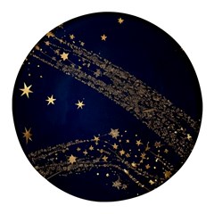 Starsstar Glitter Round Glass Fridge Magnet (4 Pack) by Maspions