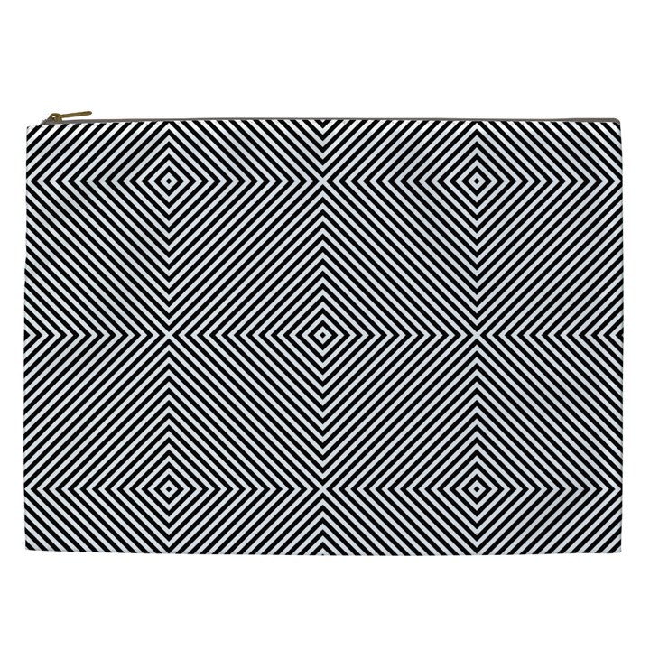 Abstract Diagonal Stripe Pattern Seamless Cosmetic Bag (XXL)