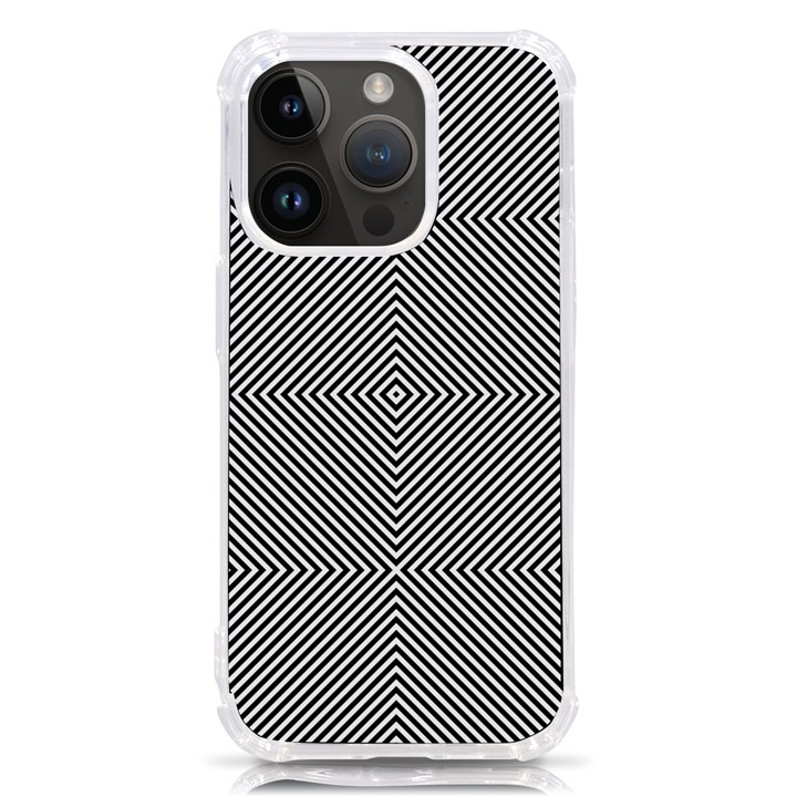 Abstract Diagonal Stripe Pattern Seamless iPhone 14 Pro TPU UV Print Case