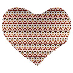 Geometric Tribal Pattern Design Large 19  Premium Flano Heart Shape Cushions