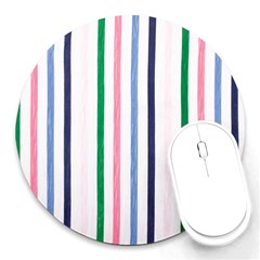 Stripes Pattern Abstract Retro Vintage Round Mousepad