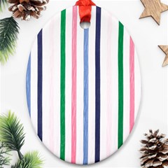 Stripes Pattern Abstract Retro Vintage Ornament (oval)