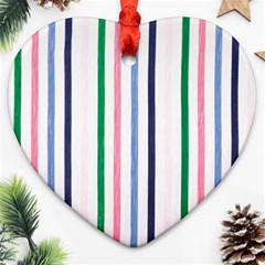 Stripes Pattern Abstract Retro Vintage Ornament (heart)