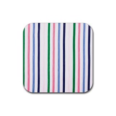 Stripes Pattern Abstract Retro Vintage Rubber Coaster (square)