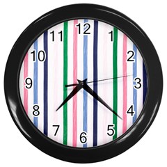 Stripes Pattern Abstract Retro Vintage Wall Clock (black)