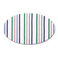 Stripes Pattern Abstract Retro Vintage Oval Magnet