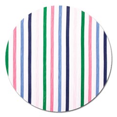 Stripes Pattern Abstract Retro Vintage Magnet 5  (round)