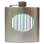 Stripes Pattern Abstract Retro Vintage Hip Flask (6 oz) Front