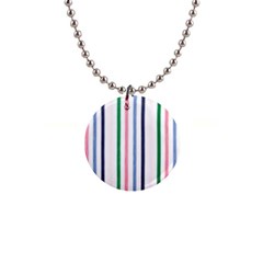 Stripes Pattern Abstract Retro Vintage 1  Button Necklace by Maspions