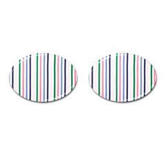 Stripes Pattern Abstract Retro Vintage Cufflinks (oval)