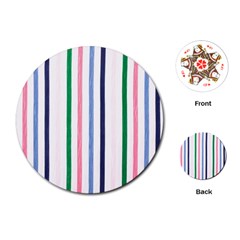 Stripes Pattern Abstract Retro Vintage Playing Cards Single Design (round)