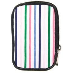 Stripes Pattern Abstract Retro Vintage Compact Camera Leather Case