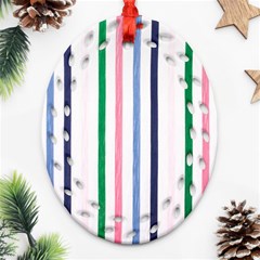 Stripes Pattern Abstract Retro Vintage Ornament (oval Filigree)