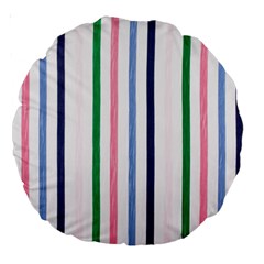 Stripes Pattern Abstract Retro Vintage Large 18  Premium Round Cushions