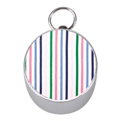 Stripes Pattern Abstract Retro Vintage Mini Silver Compasses