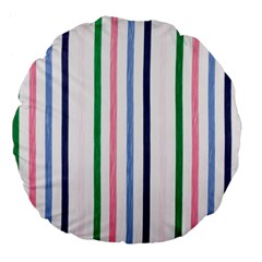 Stripes Pattern Abstract Retro Vintage Large 18  Premium Flano Round Cushions