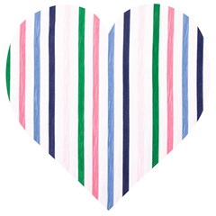 Stripes Pattern Abstract Retro Vintage Wooden Puzzle Heart